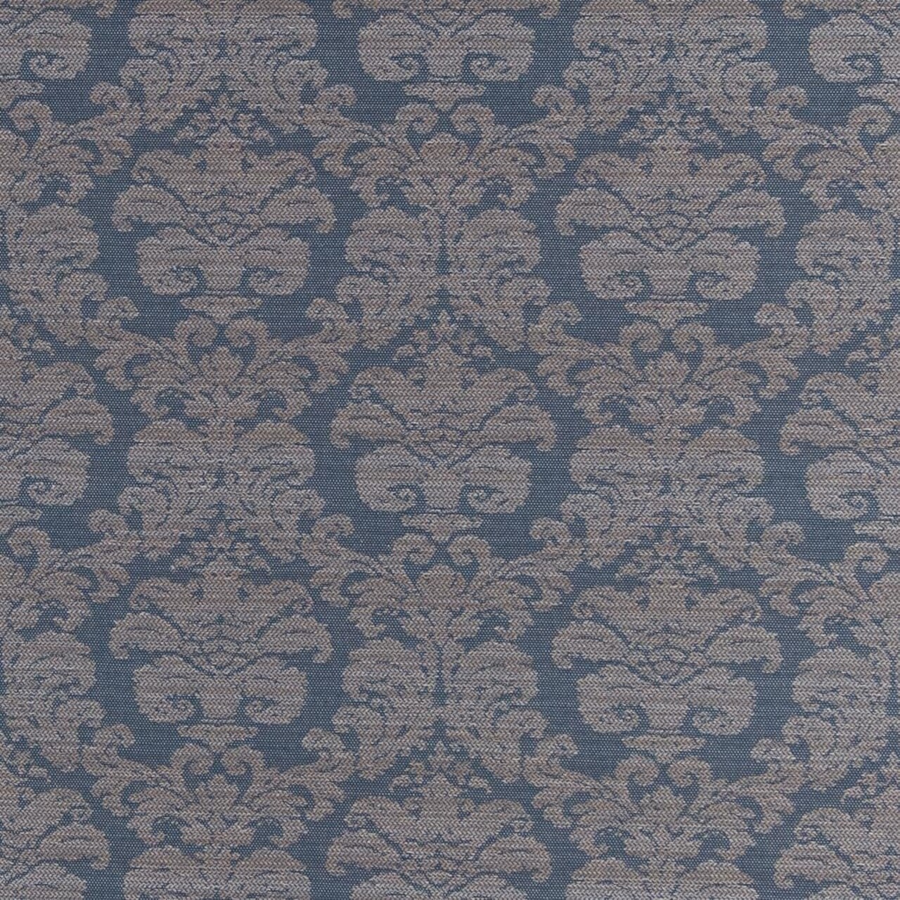 Blue Stain Resistant Performance Pet Friendly Damask Woven Pattern Upholstery Fabric by The Yard - SKU: Hugo Horizon
